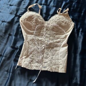 Cute Bedazzled White Corset Top